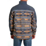 Cinch Mens Blue Aztec Print Bonded Jacket