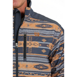 Cinch Mens Blue Aztec Print Bonded Jacket