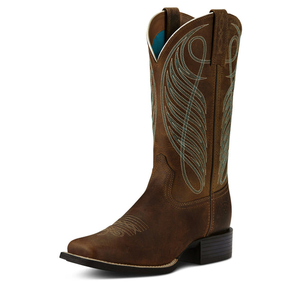 Ariat Women's Round Up Wide Square Toe - Powder Brown (C Fit)