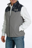 Cinch Mens Grey and Pattern Yoke Vest