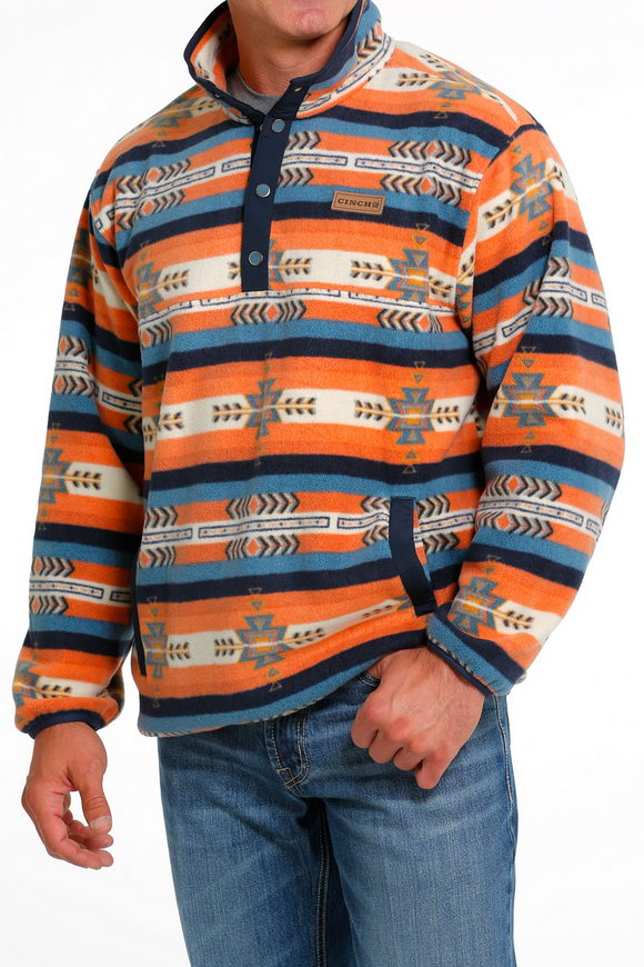 CINCH RED AZTEC FLEECE PULLOVER - MEN SWEATER - MWK1514017