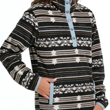 CINCH BLACK AZTEC PRINT FLEECE - LADIES JACKET - MAK9820015