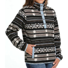CINCH BLACK AZTEC PRINT FLEECE - LADIES JACKET - MAK9820015
