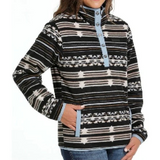 CINCH BLACK AZTEC PRINT FLEECE - LADIES JACKET - MAK9820015