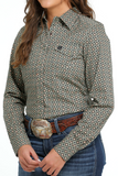 CINCH WOMEN'S SNAP FRONT WESTERN SHIRT - OLIVE
