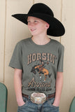 Cinch BOY'S HORSIN' AROUND TEE - OLIVE