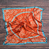 AVS835 WESTERN COWBOY PRINT SILK SCARF 36X36