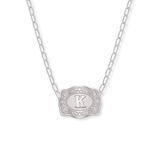 SpurWest Mini Belt Buckle Necklace (Initial) - Silver