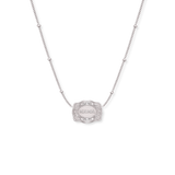 NEW! Ultra Mini Belt Buckle Necklace (Mama) - Silver