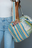 Cream, Blue & Lime Western Duffel