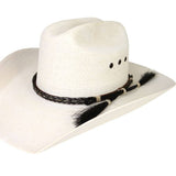 Genuine Horsehair 5 Strand Braided Hat Band with Double Tassel - Stripe