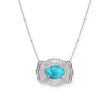 Belt Buckle Necklace (Oasis) - Silver