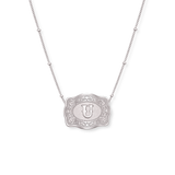 SpurWest Mini Belt Buckle Necklace (Initial) - Silver