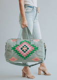 Slate, Green & Pink Aztec Duffel AOD2