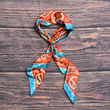AVS835 WESTERN COWBOY PRINT SILK SCARF 36X36