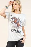 AV1205-PAMELA RIDE'EM COWBOY GRAPHIC T-SHIRT