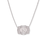 SpurWest Mini Belt Buckle Necklace (Initial) - Silver