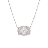 SpurWest Mini Belt Buckle Necklace (Initial) - Silver