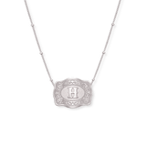 SpurWest Mini Belt Buckle Necklace (Initial) - Silver