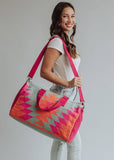Orange, Pink & Slate Aztec Duffel AOD1