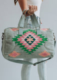 Slate, Green & Pink Aztec Duffel AOD2