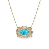 Belt Buckle Necklace (Oasis) - Gold