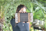 Cowhide & Tooling Lthr Boot Stitch Zip Wallet – Moore (AW32)