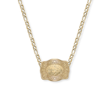 Mini Belt Buckle Necklace (Lone Wolf) - Gold