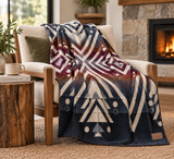 Andean Alpaca Wool Blanket - Andes Sky