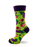 Eat Your Fruits and Veggies Funny Ladies' Novelty Crew Socks