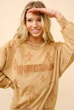23244T - Distressed Vintage Washed Western Sweatshirt