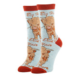 Hair Don't Care | Women's Funny highland Cattle Crew Socks