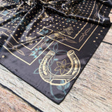 AVS872 POLKA DOT BRONCO PRINT SILK SCARF 36X36
