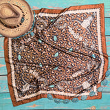 AVS833 WESTERN RODEO PRINT SILK SCARF 36X36