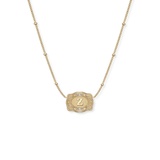 SpurWest Ultra Mini Belt Buckle Necklace (Initial) - Gold