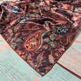 AVS-6901 PAISLEY PRINT SILK SQUARE WILD RAG 28X28