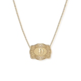 SpurWest Mini Belt Buckle Necklace (Initial) - Gold