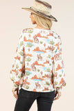 AV1172-MICHAELA WESTERN PRINT RELAXED SWEATSHIRT