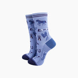 Horse Riding Bamboo Socks in Blue