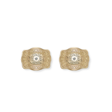 Amelia Rose Mini Belt Buckle Earrings - Gold