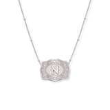 SpurWest Mini Belt Buckle Necklace (Initial) - Silver