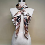 AVS834 HORSES PRINT SILK SARF 36X36