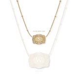 SpurWest Ultra Mini Belt Buckle Necklace (Initial) - Gold