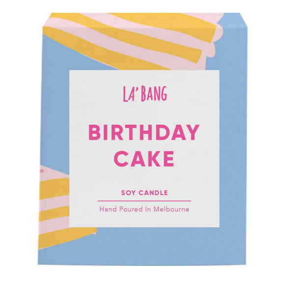 Wooden wick Candle -Birthday Cake