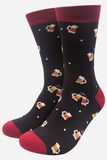 Men's Bamboo Socks - Black, Beer Party