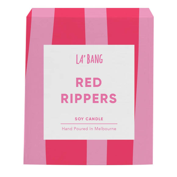 Wooden wick Candle - Red Ripper (Redskins lollies)