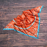 AVS835 WESTERN COWBOY PRINT SILK SCARF 36X36
