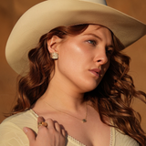 Amelia Rose Mini Belt Buckle Earrings - Gold
