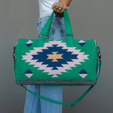 Green, Lt. Pink & Blue Western Duffel