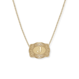 SpurWest Mini Belt Buckle Necklace (Initial) - Gold